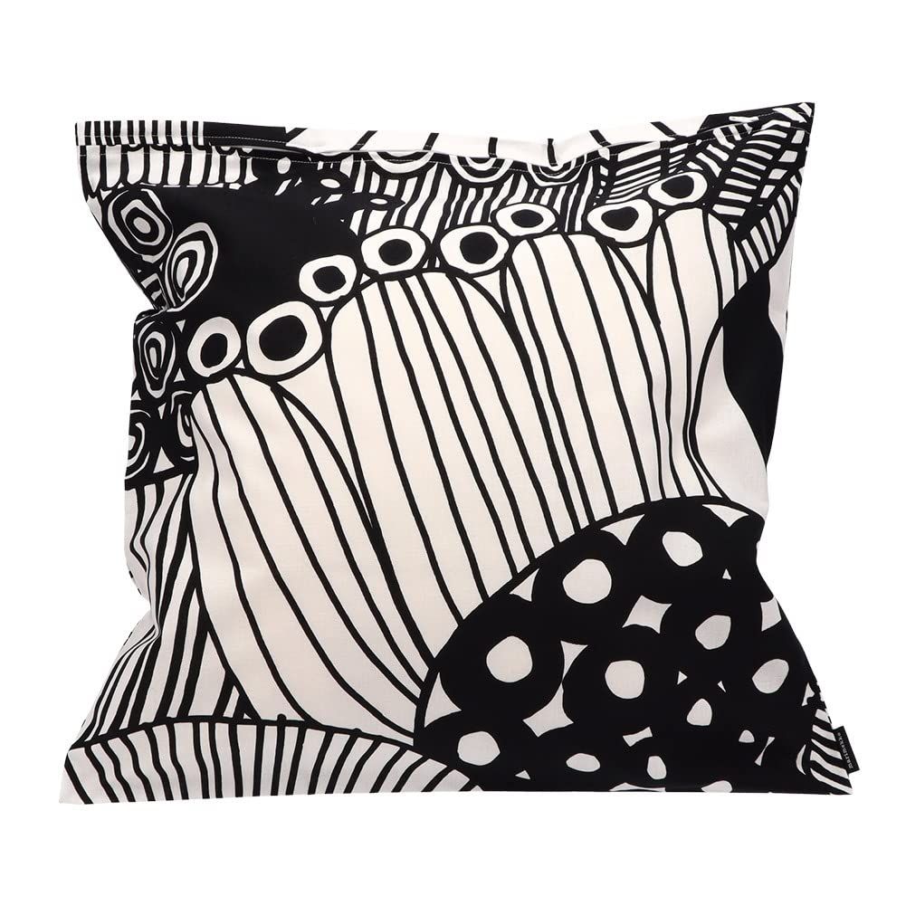 マリメッコ marimekko クッションカバー 50×50cm Siirtolapuutarha シイルトラプータルハ ブラック×ホワイト 067796 190 並行輸入品