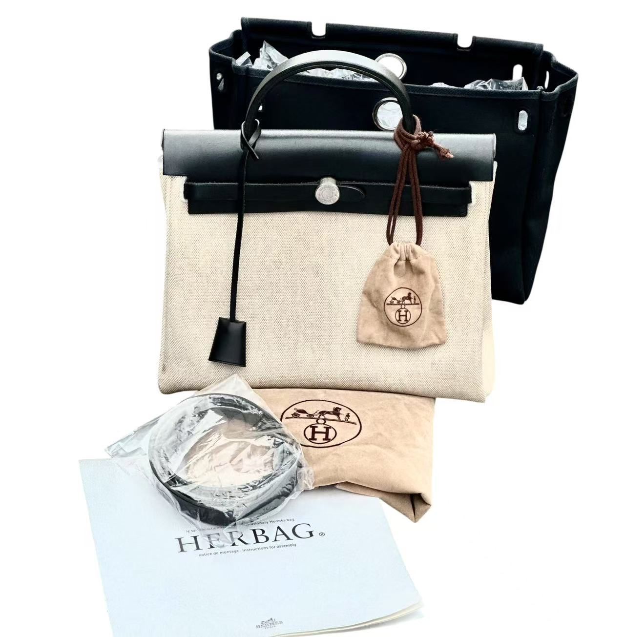 美品 HERMES エルメス ジャルディニエ PM - トートバッグ トワルアッシュ トリヨンクレマンス ナチュラル ショルダーバッグ【本物保証】 エルメス☆エールバッグ 美品 本物 美品 HERMES エルメス ジャルディ