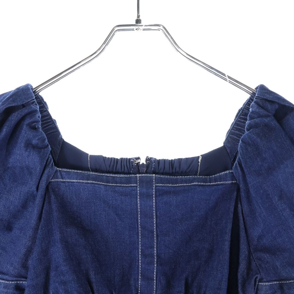 【美品】herlipto Eze Puff-Sleeve Denim Dress Eze Puff-Sleeve Denim Dress Herlipto Sサイズ デニムワンピース
