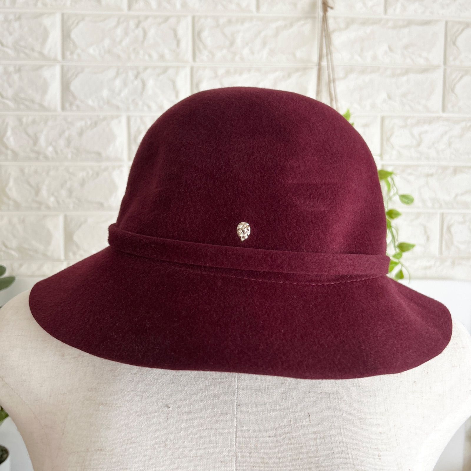 【新品タグ付】ヘレンカミンスキー　ハット　ウールフェルト　カシミヤ　ダークグレー 新品タグ付】ヘレンカミンスキー ハット ウールフェルト カシミヤ