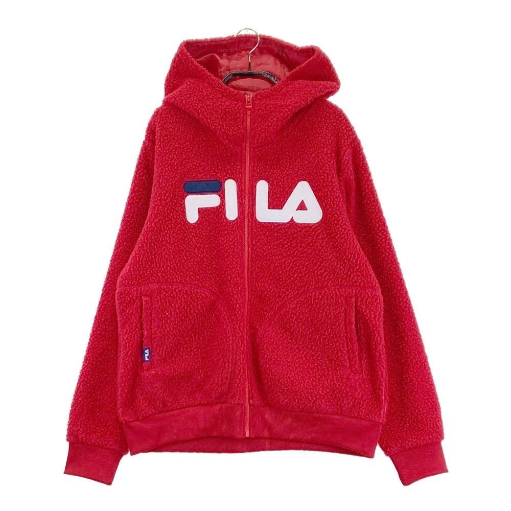 サイズ：LL FILA GOLF フィラゴルフ  フード付き ボアジャケット  レッド系 [240101293975] ゴルフウェア レディース ストスト