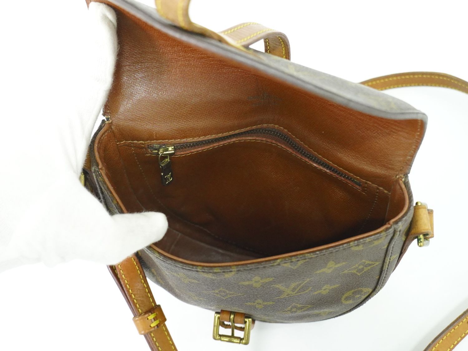 本物 ルイヴィトン LOUIS VUITTON LV シャンティ PM モノグラム ショルダーバッグ ポシェット ブラウン M51234 ビトン バッグ 中古 シャンティPM モノグラム ショルダーバッグ PVC レザー ブラウン ルイ