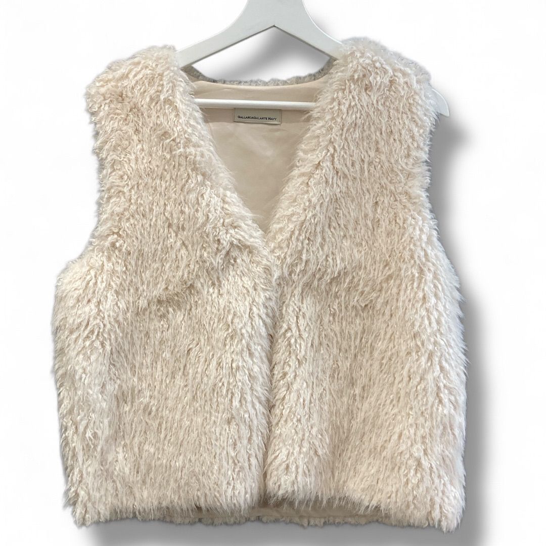 GALLARDA GALANTE NAVY ガリャルダガランテネイビー フェイスカシミヤベスト サイズ オフホワイト 定価 ¥20900円 NO GGZ103210A0010 ベスト ジレ レディース 冬 ゴーゴー古着マルイ草加店2116