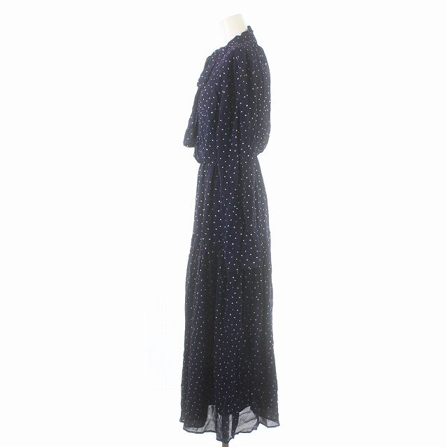 ミラオーウェン Mila Owen 22AW 箔プリントギャザーシフォン