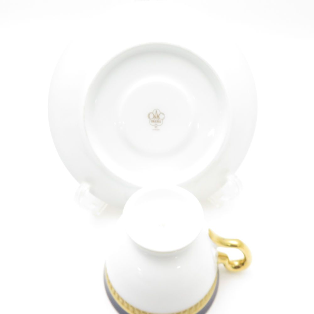 デザイン・サイズが豊富。 ♥ OKURA 大倉陶園 ロイヤルブルークラウン 瑠璃エンボス デミタスカップ＆ソーサー モカ エスプレッソ 金彩 SM4657A3 本日の