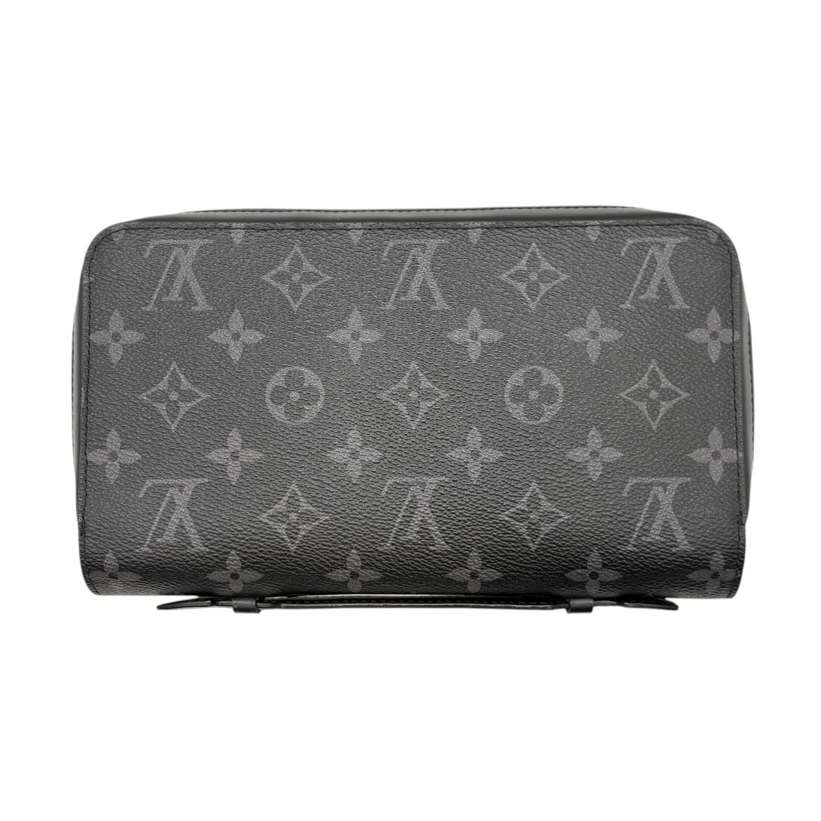 ♪3232 ルイヴィトン 長財布 ジッピーXL M61698 モノグラム エクリプス LV 財布 ブラック グレー シルバー金具 LOUIS VUITTON
