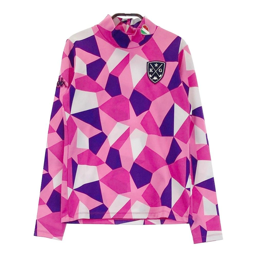 ルコックゴルフ×デュラスジップアップ ジャケット ピンク 総柄 S