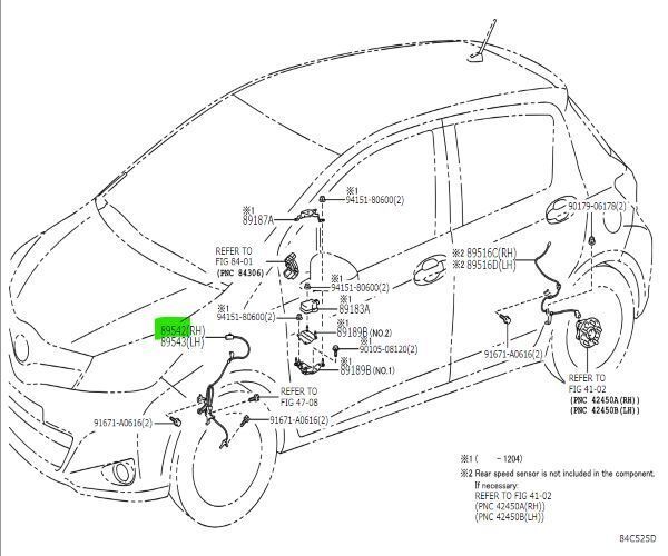 トヨタ 純正 ヤリス ヴィッツ スピード センサ FR 右 Sensor トヨタ 純正 ヤリス ヴィッツ スピード センサ FR 右 Sensor