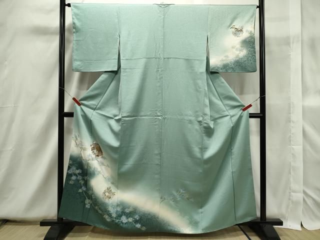 平和屋着物○豪華振袖 飛鶴枝梅文 暈し染め 金銀彩 正絹