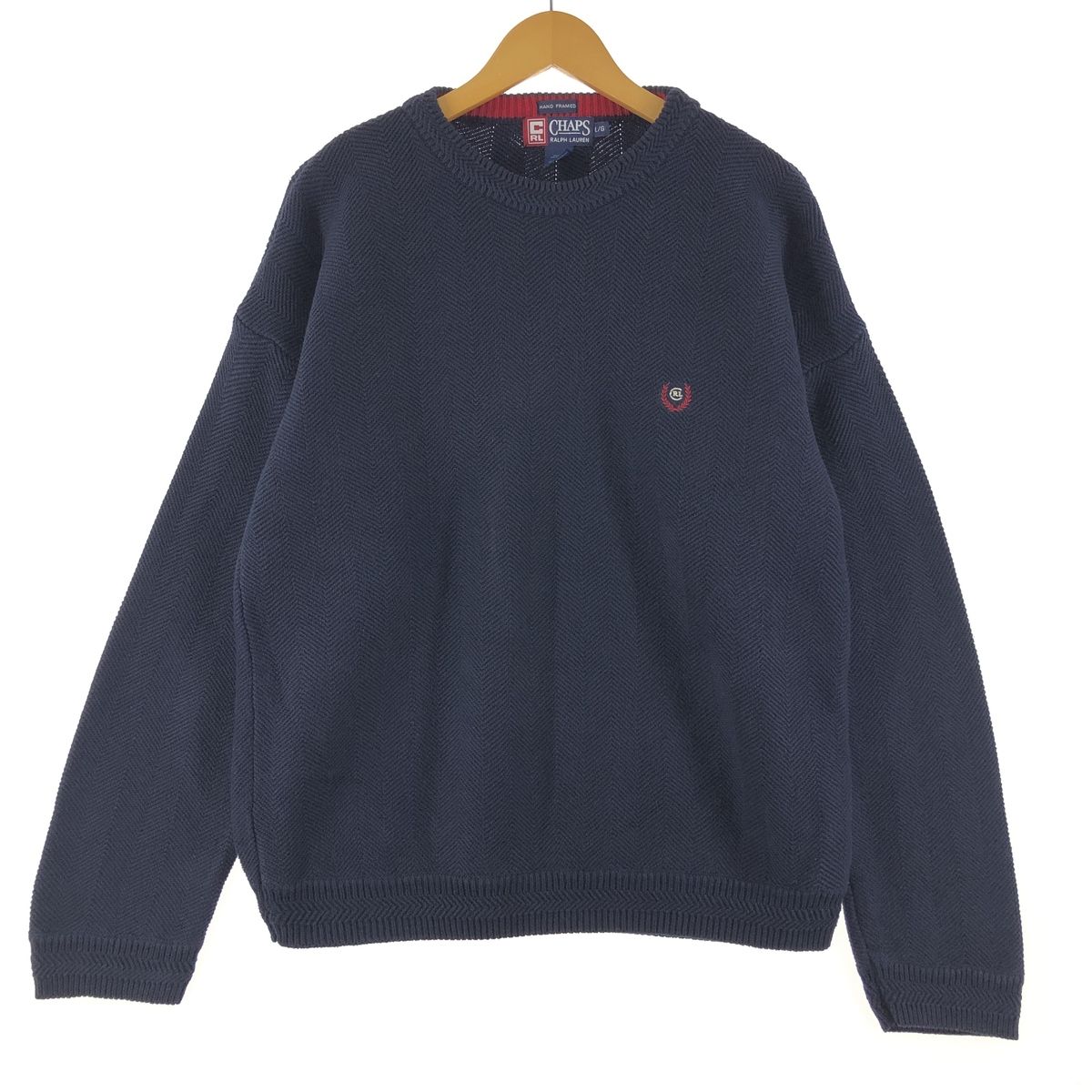 古着 90年代 ラルフローレン Ralph Lauren CHAPS チャップス ヘリンボーン コットンニットセーター メンズXL ヴィンテージ/eaa357831