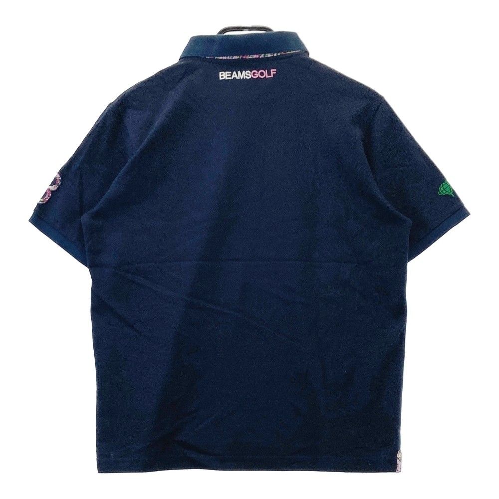 サイズ：L BEAMS GOLF ビームスゴルフ 半袖ポロシャツ ネイビー