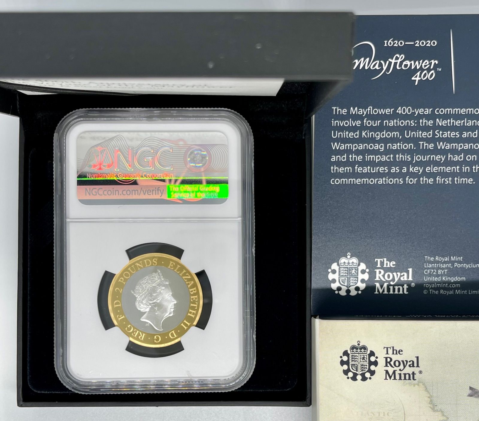 2020年 メイフラワー 号400周年 NGC 銀貨 エリザベスロイヤルミント 2020年 メイフラワー号出航400周年 NGC 銀貨 エリザベスロイヤル