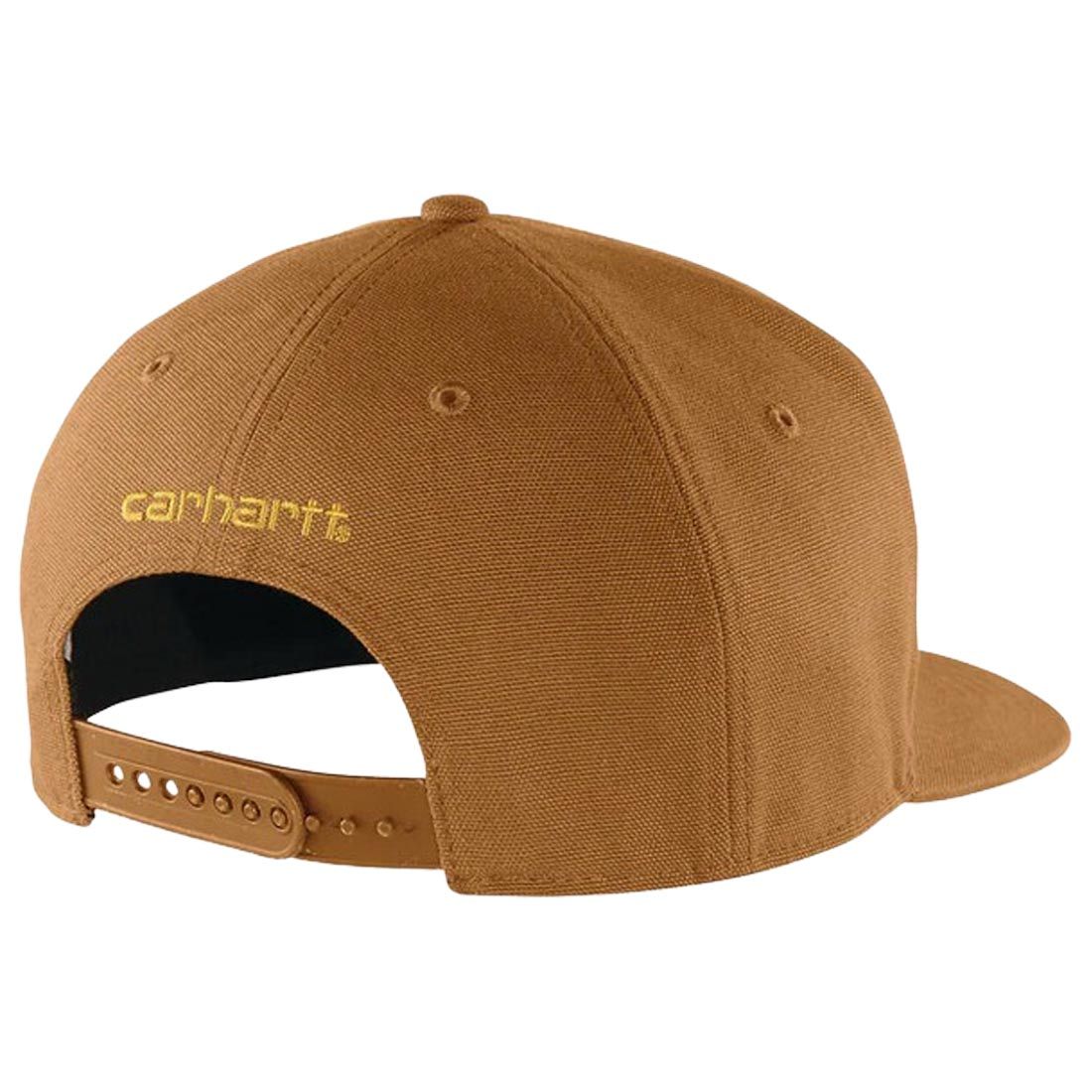 Carhartt(カーハート)キャップ 帽子 無地 シンプル 6パネル フラット ロゴ ダック生地 スナップバック メンズ レディース Firm Duck Flat Brim Cap 106665