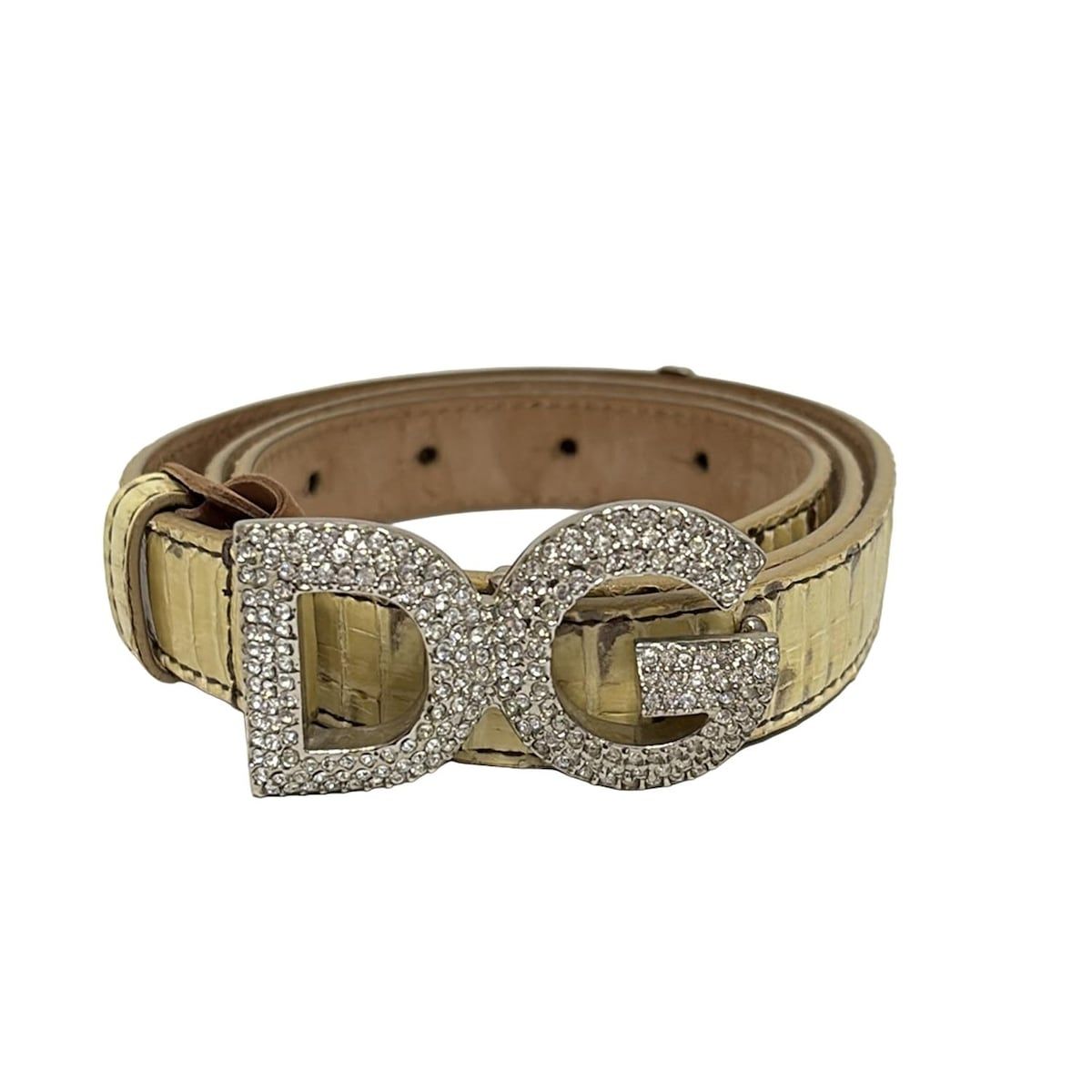 Dolce & Gabbana D&G ドルチェ ベルト アイボリー シルバー DOLCE&GABBANA(ドルチェアンドガッバーナ) ベルト 80/32