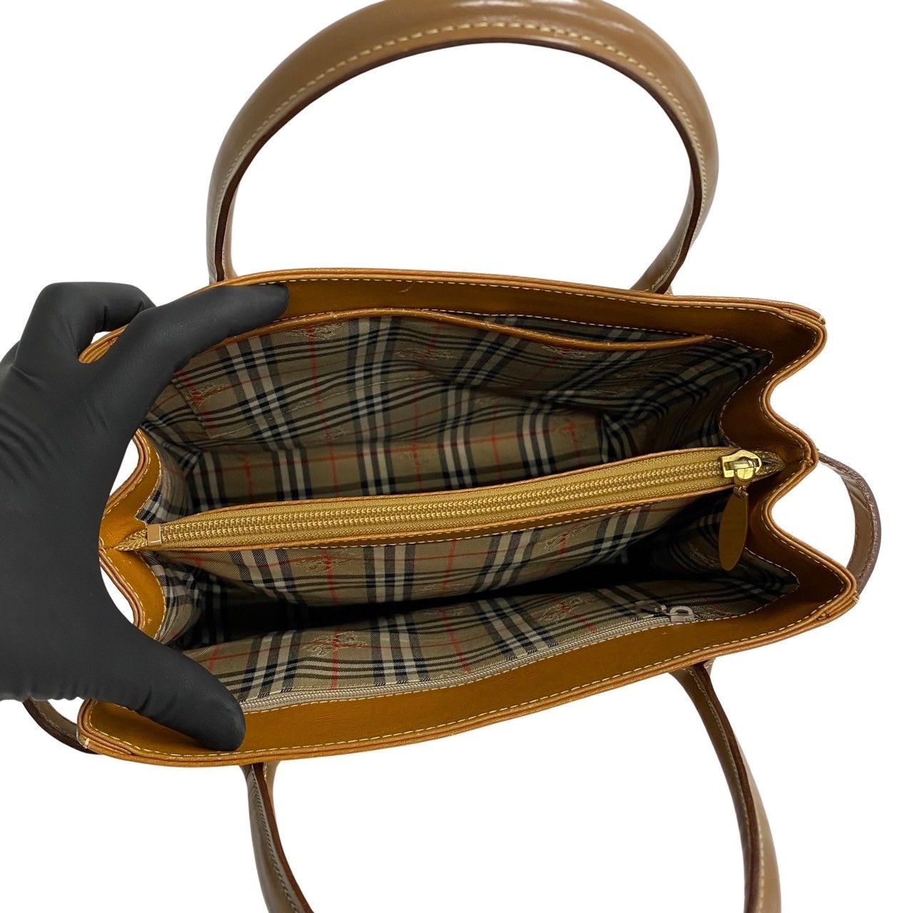 【美品】バーバリー ハンドバッグ ミニトート 手提げ ゴールド金具 ノバチェック BURBERRY 未使用 展示品 バーバリー ノバチェック トート バッグ