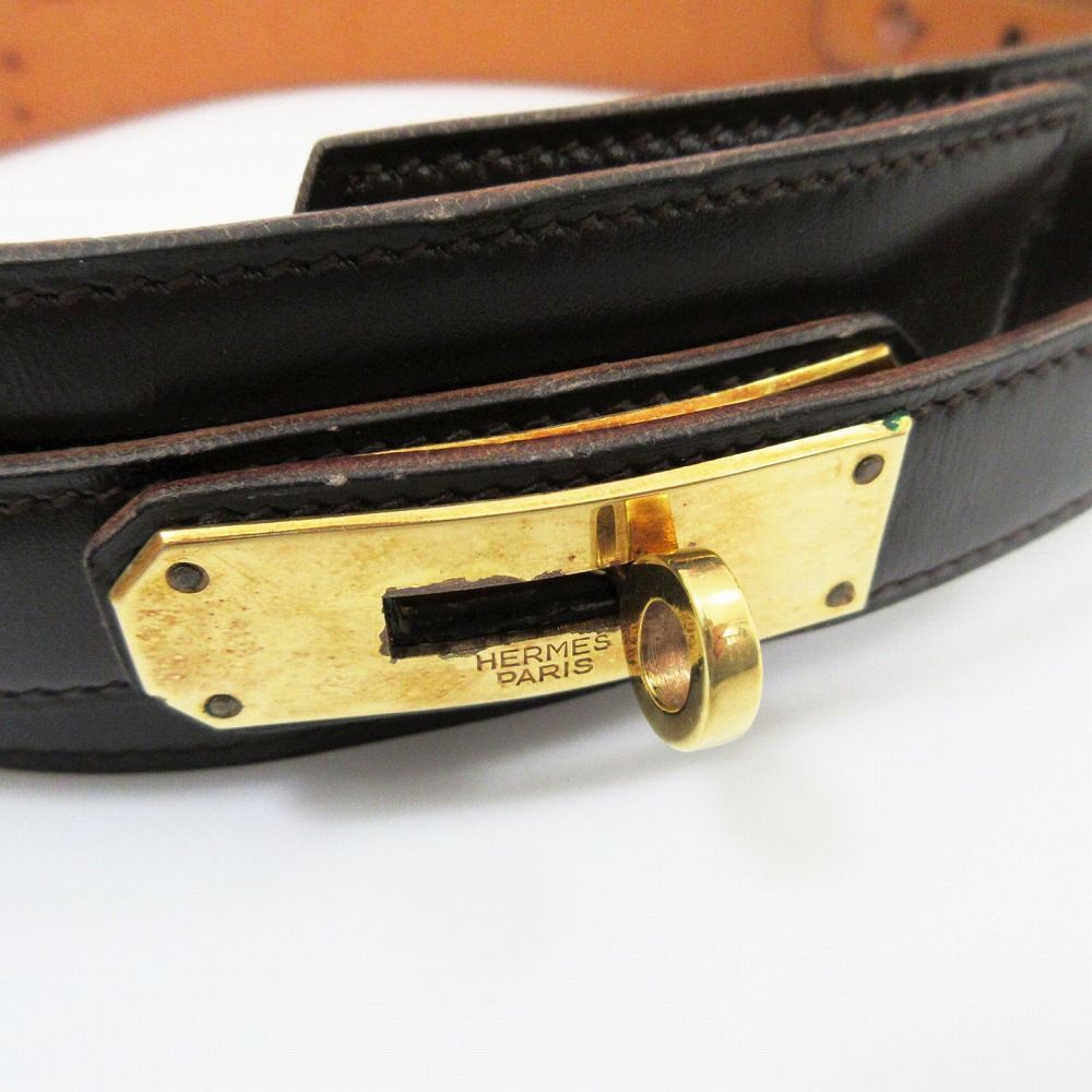 美品 HERMES エルメス ケリー金具 レザーベルト サイズ70 レッド×ゴールドカラー金具 〇V刻印 レディース 古着 中古 USED HERMES エルメス ケリーベルト レッド ゴールド金具 レザー ボックス