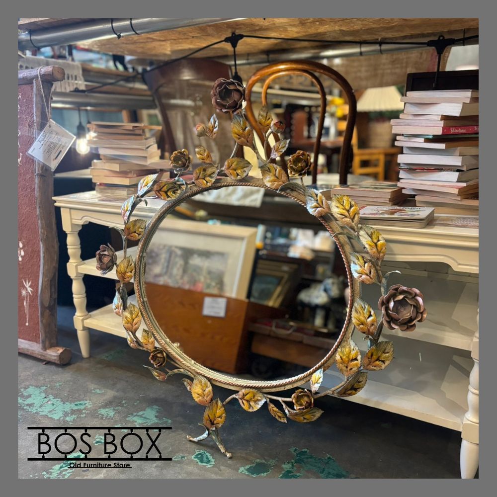 アイアンフレーム アイアンローズ ウォールミラー シャビーシック