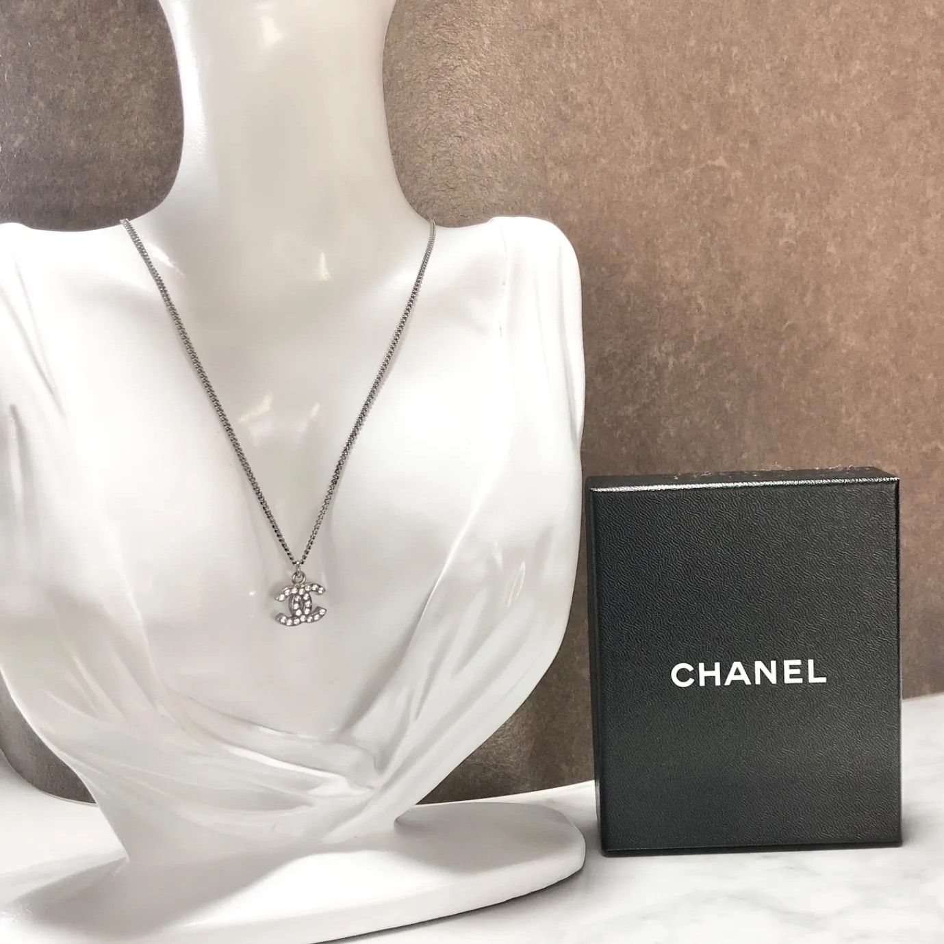 再再再..販 CHANEL シャネル ネックレス ココマーク ラインストーン 石