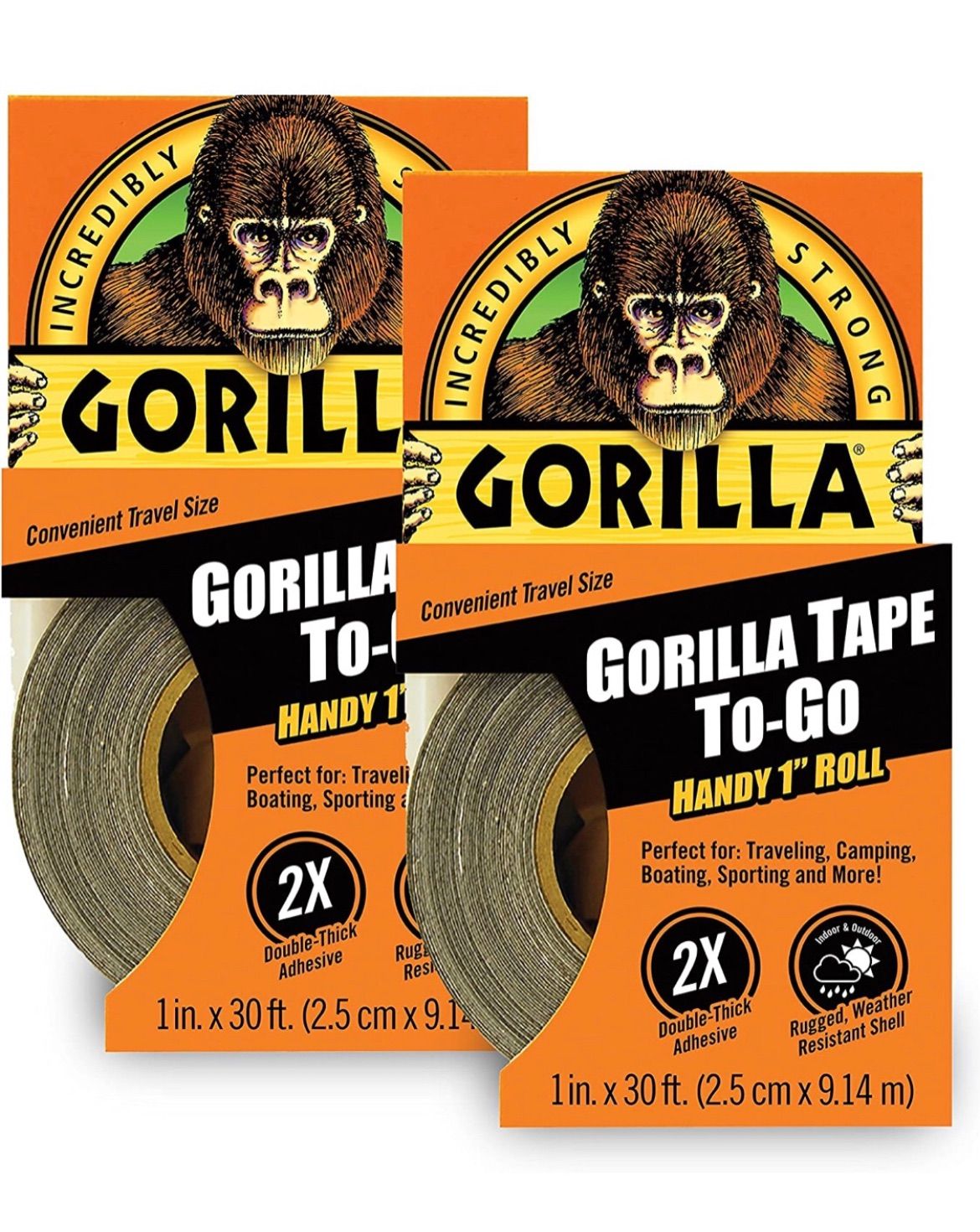 ゴリラテープ Gorilla Tape 携帯ダクトテープ 黒 2PACK 輸入品