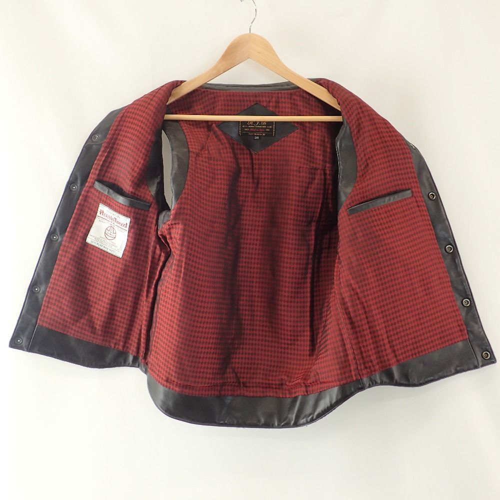 THE FLAT HEAD ザ・フラットヘッド RJBｘHARRIS TWEEDハリスツイード【美品】ヨークラムレザー切替 ツイード 中綿入り 38  - メルカリ
