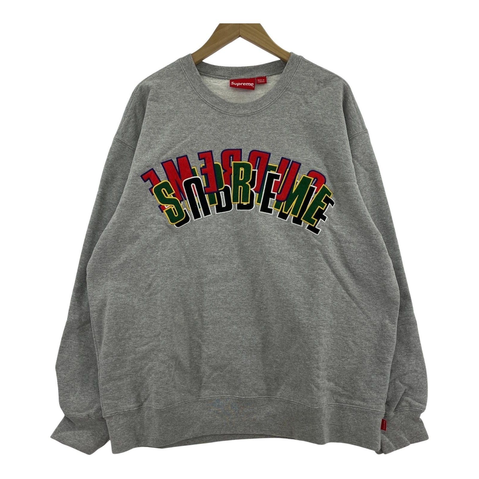 Supreme 　Stacked crewneck スウェット　グレー　L
