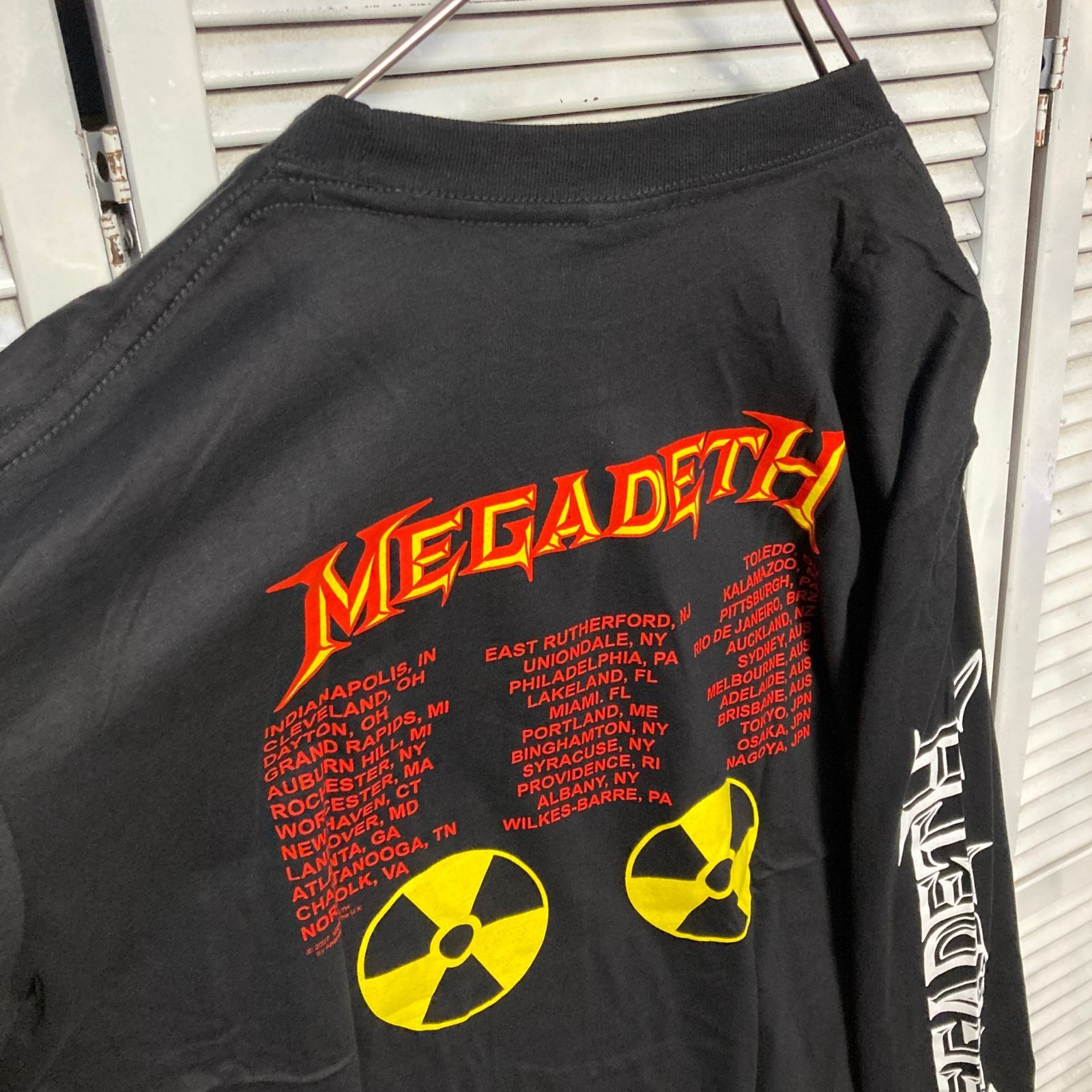 ◉ メガデス MEGADETH 白 長袖 Tシャツ ロンT バンド ロングスリーブ