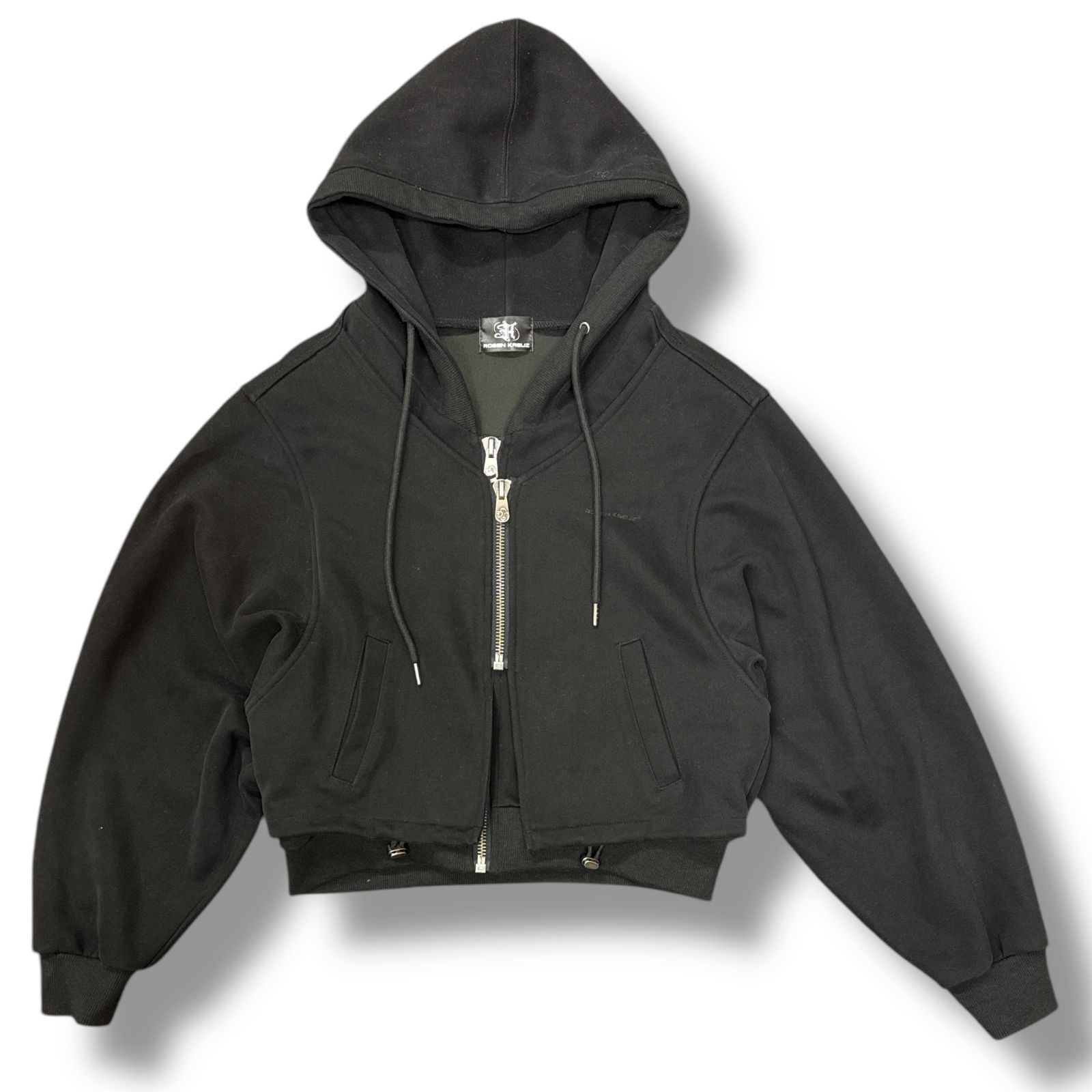 参考上代21780円 Rosen Kreuz layered crop double zip up