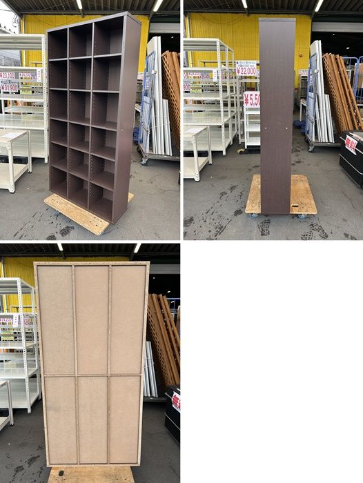 一部地域送料無料 オープン書棚 ３列６段 ダークブラウン 木製 F-HA-318-1006A