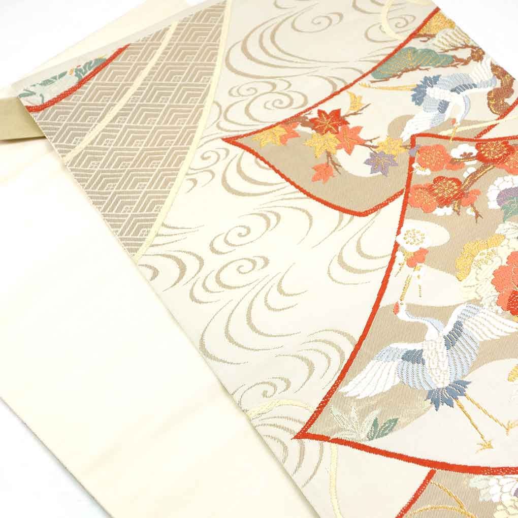 袋帯 幅31cm 長さ432cm レディース 流水 割引 秋冬春用 正絹（シルク