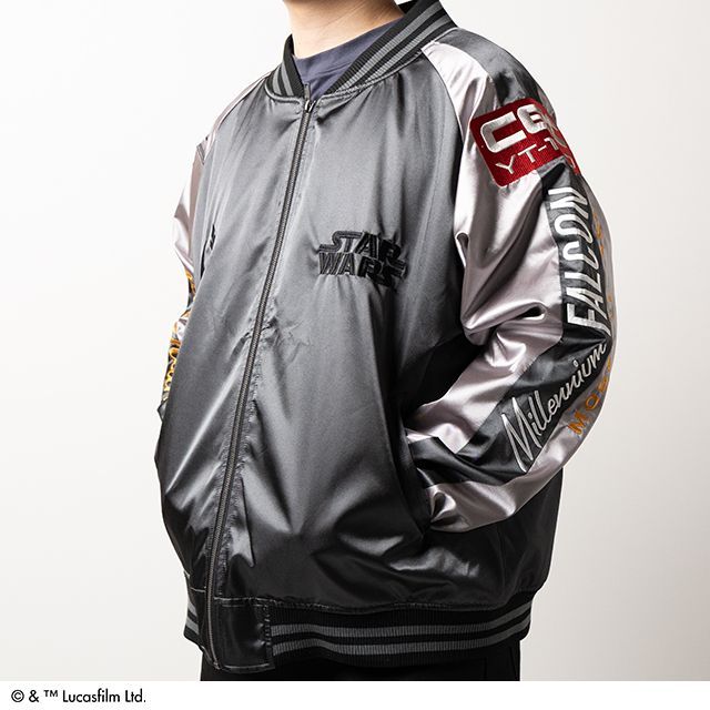 未使用スターウォーズ スカジャン L ミレニアムファルコン刺繍 ジャケット送料込 STAR WARS スター・ウォーズ ミレニアム・ファルコン/スカジャン