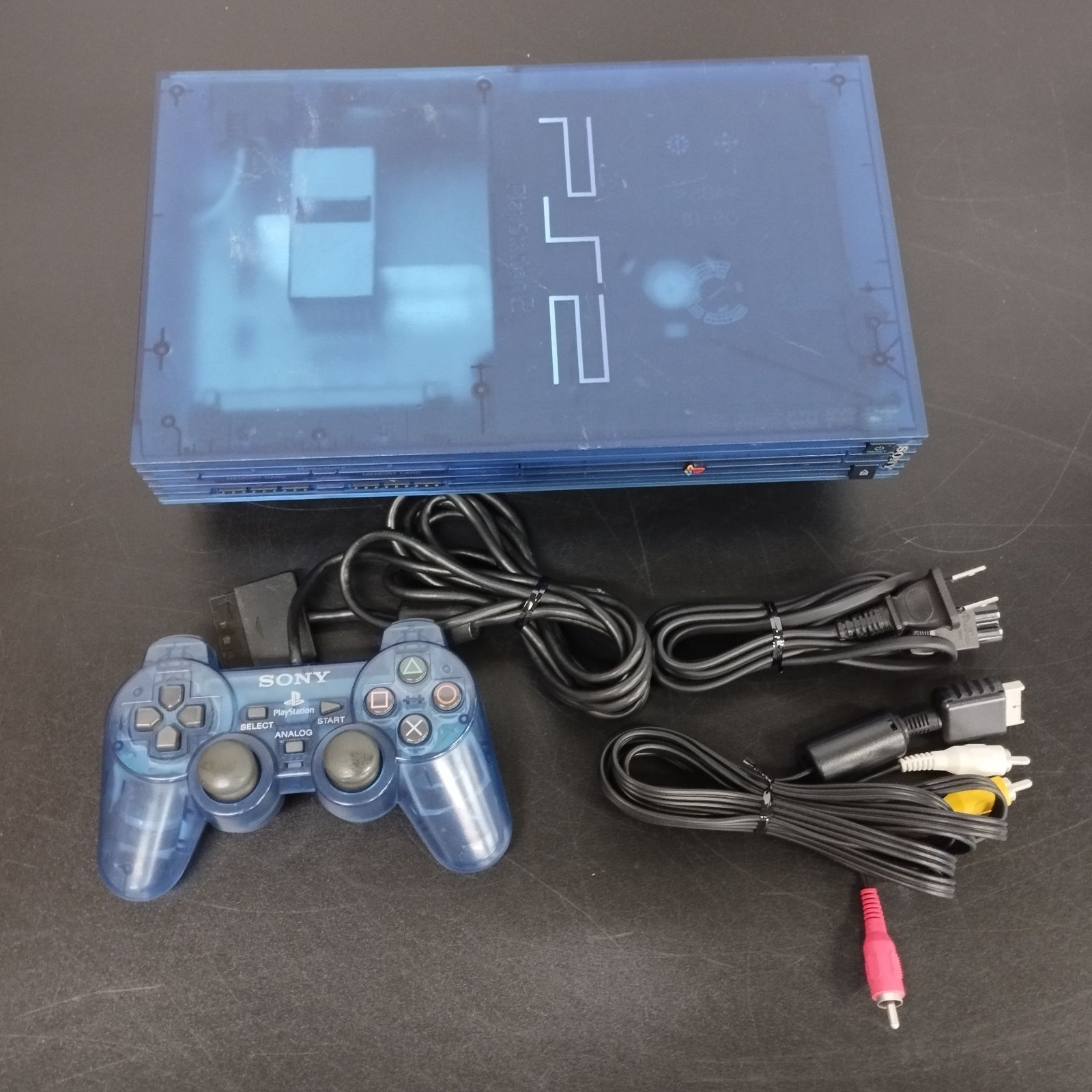 SONY - PS2  SCPH-37000 L  オーシャンブルー フルセット！ 美品】すぐ遊べる PS2 SCPH-37000 オーシャンブルー 洋 SONY
