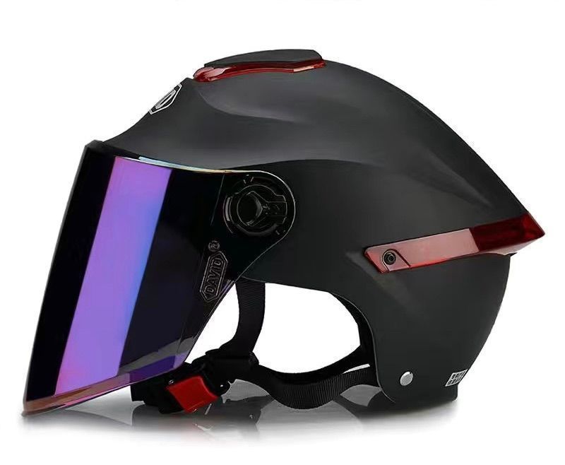 激安通販　原付ヘルメット 男女兼用 夏用 日焼け止め スモークレンズ四季通用 軽量ヘルメット バッテリー自転車ヘルメットハーフヘルメット半キャップ toukui43