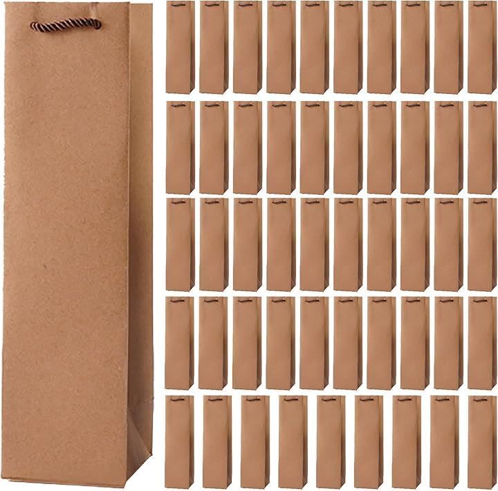 Boono ワイン 袋 大量 ワインバッグ 紙袋 手提げ袋 ギフトバッグ 縦長 酒袋 クラフト 100枚