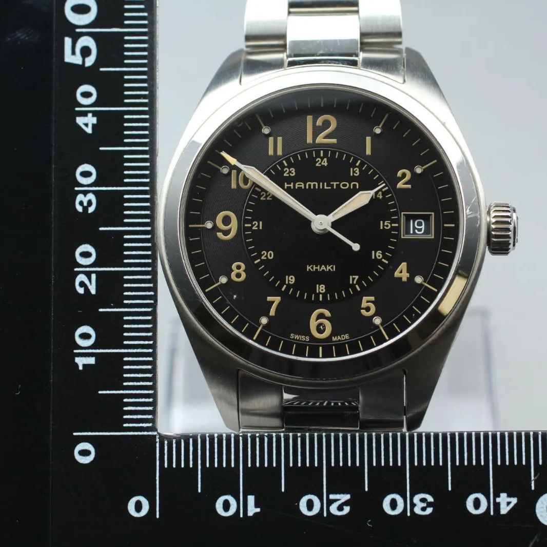 本物 超美品 ハミルトン H685510 カーキ フィールド シルバー文字盤 箱付【029】 Hamilton - 希少 ハミルトン カーキフィールド H685510 クオーツ腕時計