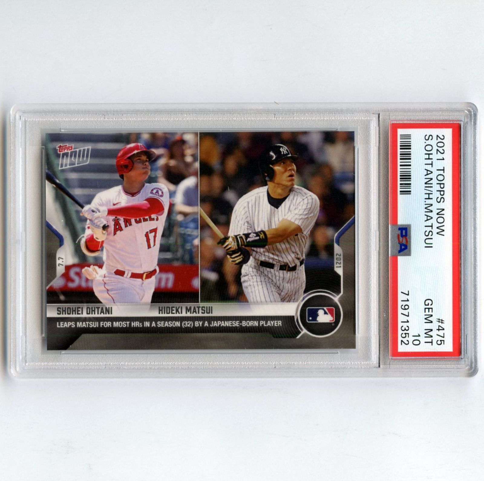 PSA10 GEM MINT 大谷翔平 松井秀喜 2022 Topps Now #475 Shohei Ohtani Hideki Matsui -  メルカリ