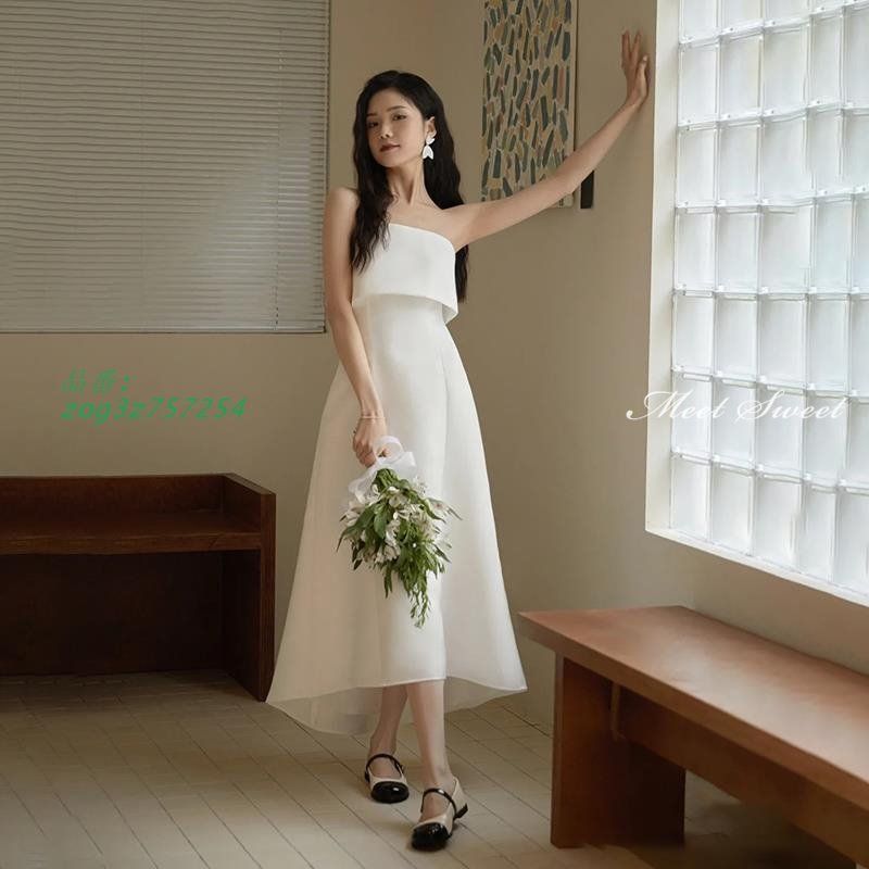 ウェディングドレス ウエディングドレス 二次会 2.5次会 結婚式 披露宴 後撮り Aラインドレス ロングドレス 花嫁 ブライダル 前撮り zog3z757254