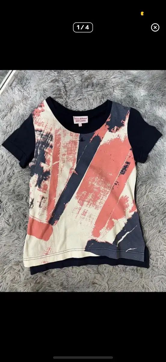 Vivienne Westwood ヴィヴィアン ウエストウッド レッドレーベル なな プリント Tシャツ ネイビー 半袖