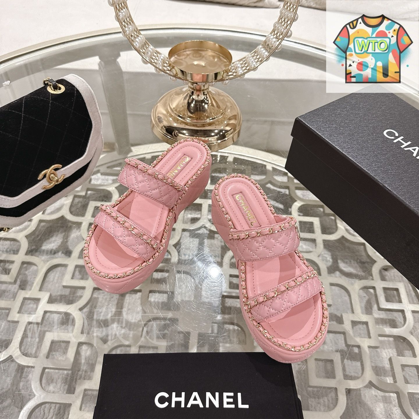 ココビーチ☆【 CHANEL 】シャネル サンダル スリッパ 25ss CHANEL シャネル 25SS 菱格チェーン スリッパ10-1 - メルカリ