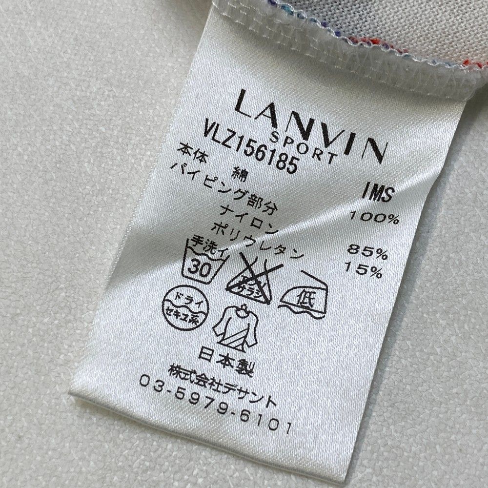 サイズ：40 LANVIN SPORT ランバン スポール  ハーフジップ 半袖 Tシャツ 総柄 ホワイト系 [240101206927]# ゴルフウェア レディース ストスト