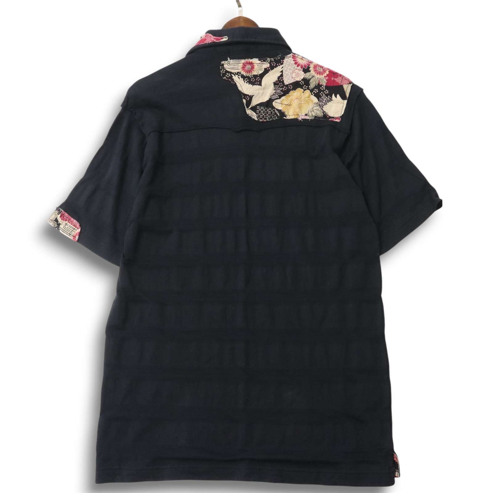 tk TAKEO KIKUCHI タケオキクチ 春夏 鶴 和柄 刺繍☆ 切替 半袖