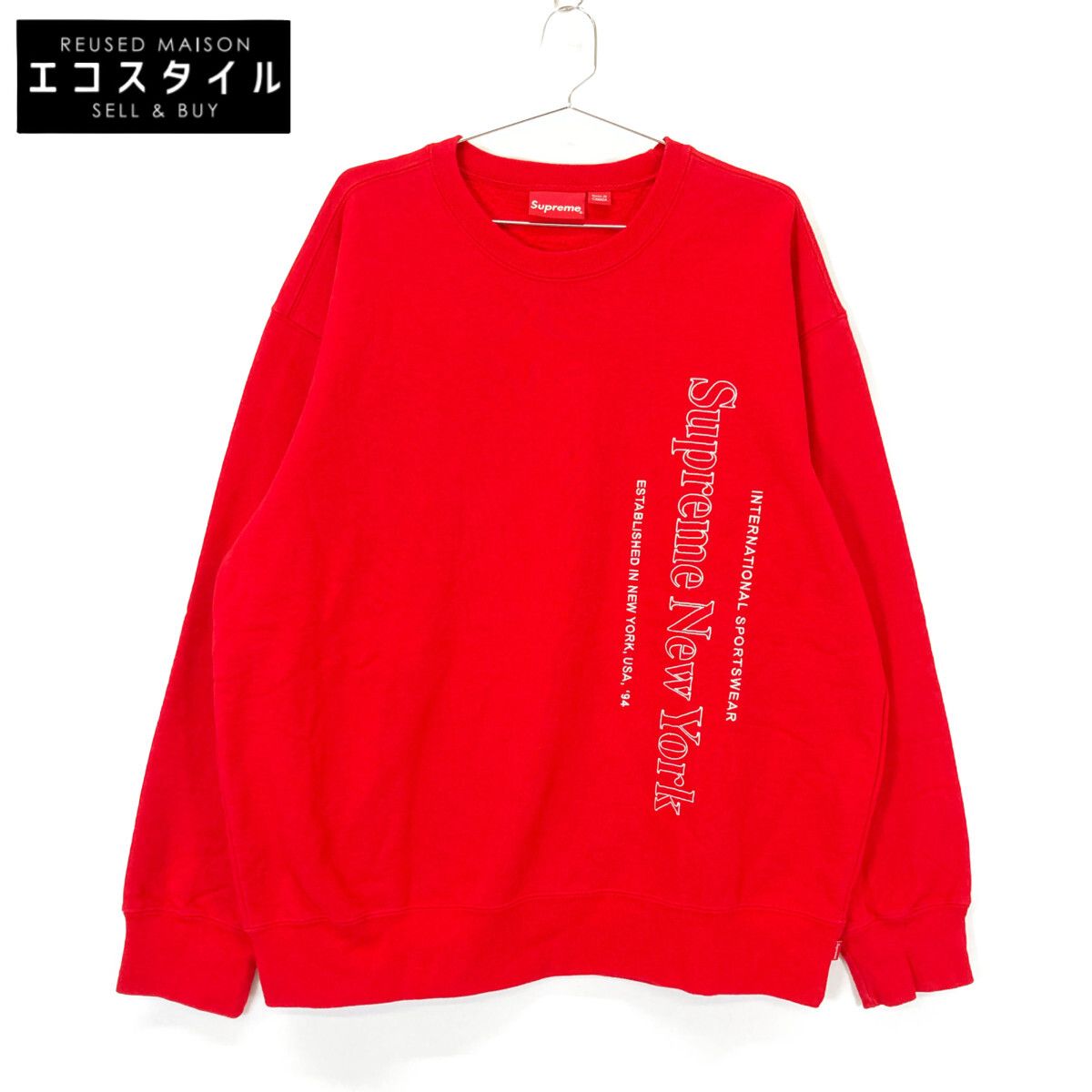 Supreme シュプリーム 20FW ﾚｯﾄﾞ Side Logo Crewneck L