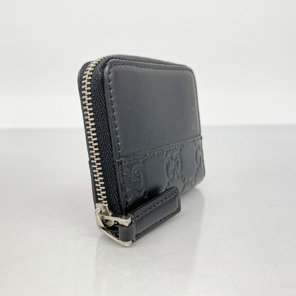 5id5399-h グッチ コインケース グッチシマ 408842 レザー ブラック シルバー金具 メンズ レディース ユニセックス