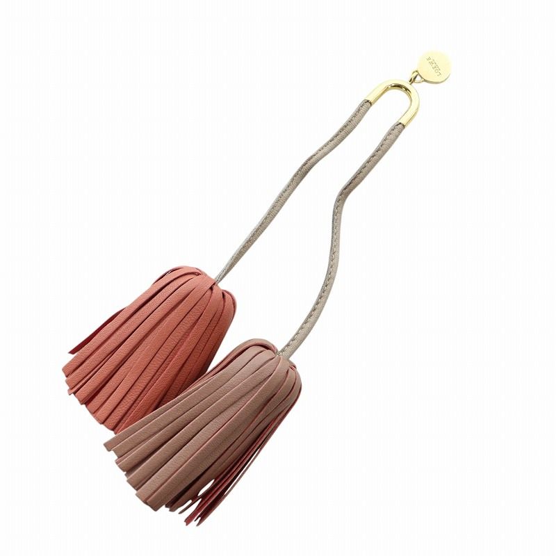 ロエベ LOEWE キーホルダー チャーム ストラップ ロゴ レザー タッセル 