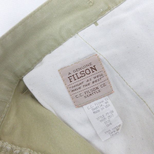  H 70 s フィルソン C.C. FILSON コットンパンツ 34 ベージュ MENS 18 チノパン パンツ