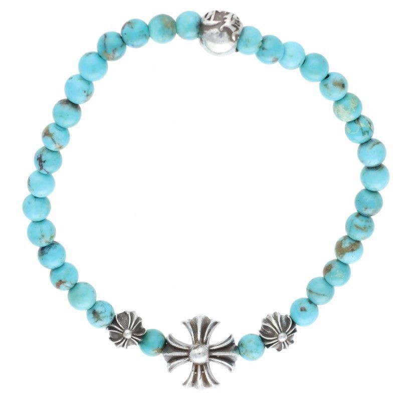 クロムハーツ 4mm BEAD 4mmビーズブレス 4mmターコイズビーズブレスレット メンズ 4mm