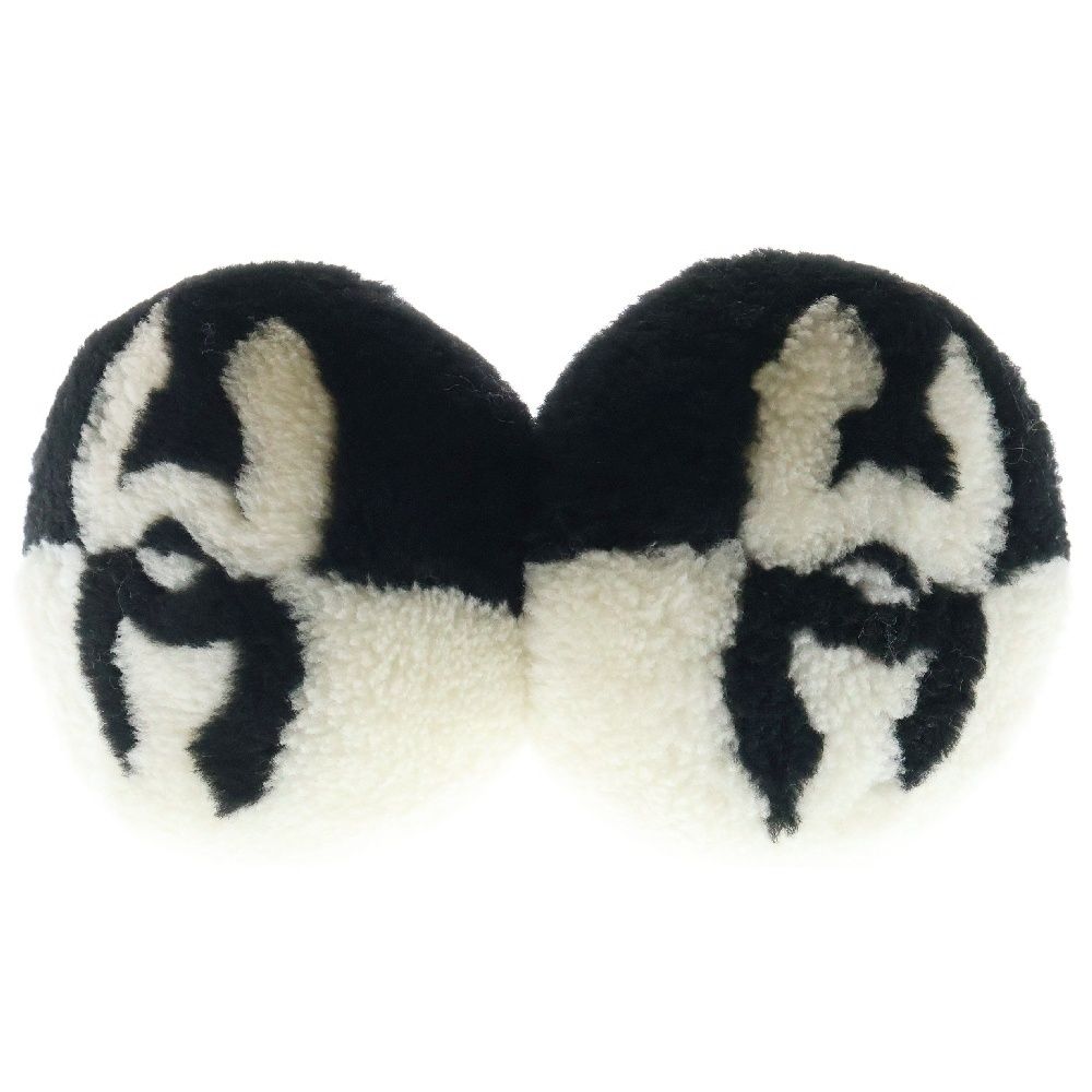 CHANEL シャネル ココマーク イヤーマフラー 耳当て ブラック×ホワイト ボア タートル ベーシック