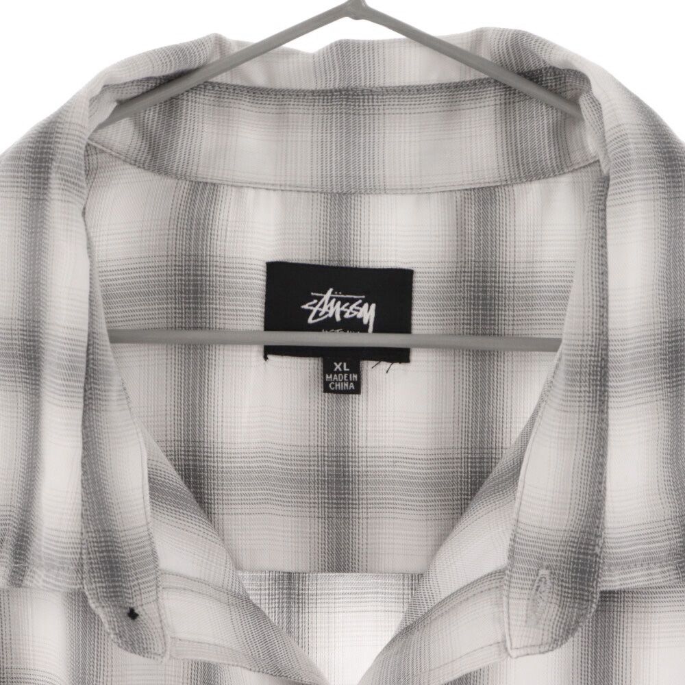 STUSSY (ステューシー) ロゴ刺繍 オンブレチェック半袖シャツ STUSSY (ステューシー) ロゴ刺繍 オンブレチェック半袖シャツ