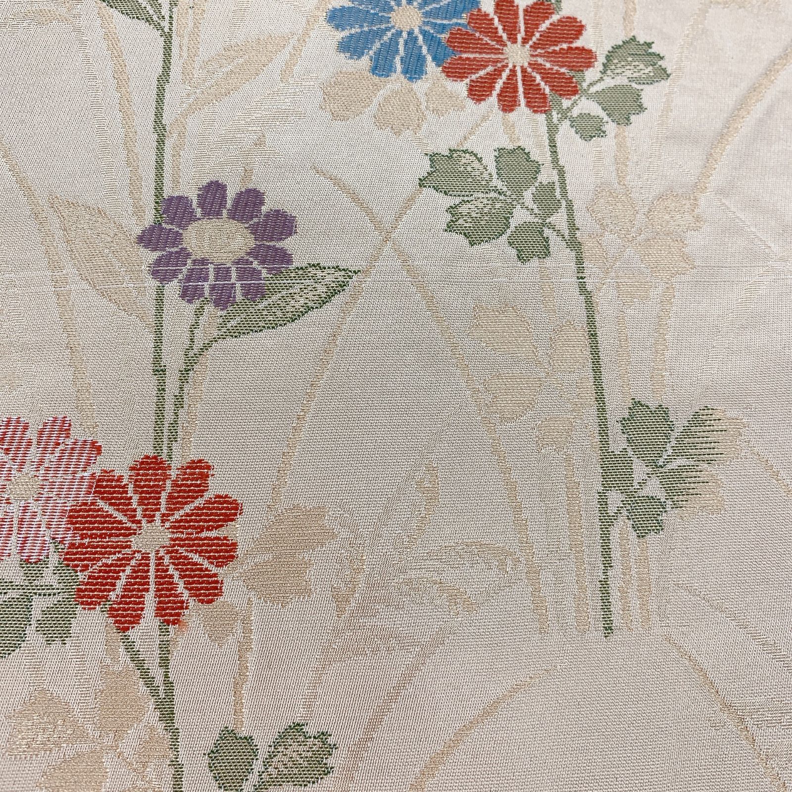 5576］名古屋帯 枝花文様 九寸 金糸 正絹 着物 - メルカリ