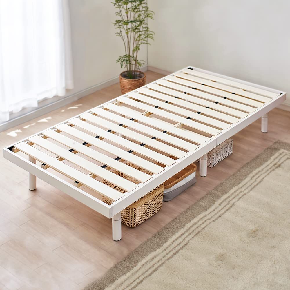 アイリスプラザ ベッド ベッドフレーム セミダブル 2段階 高さ調整 耐