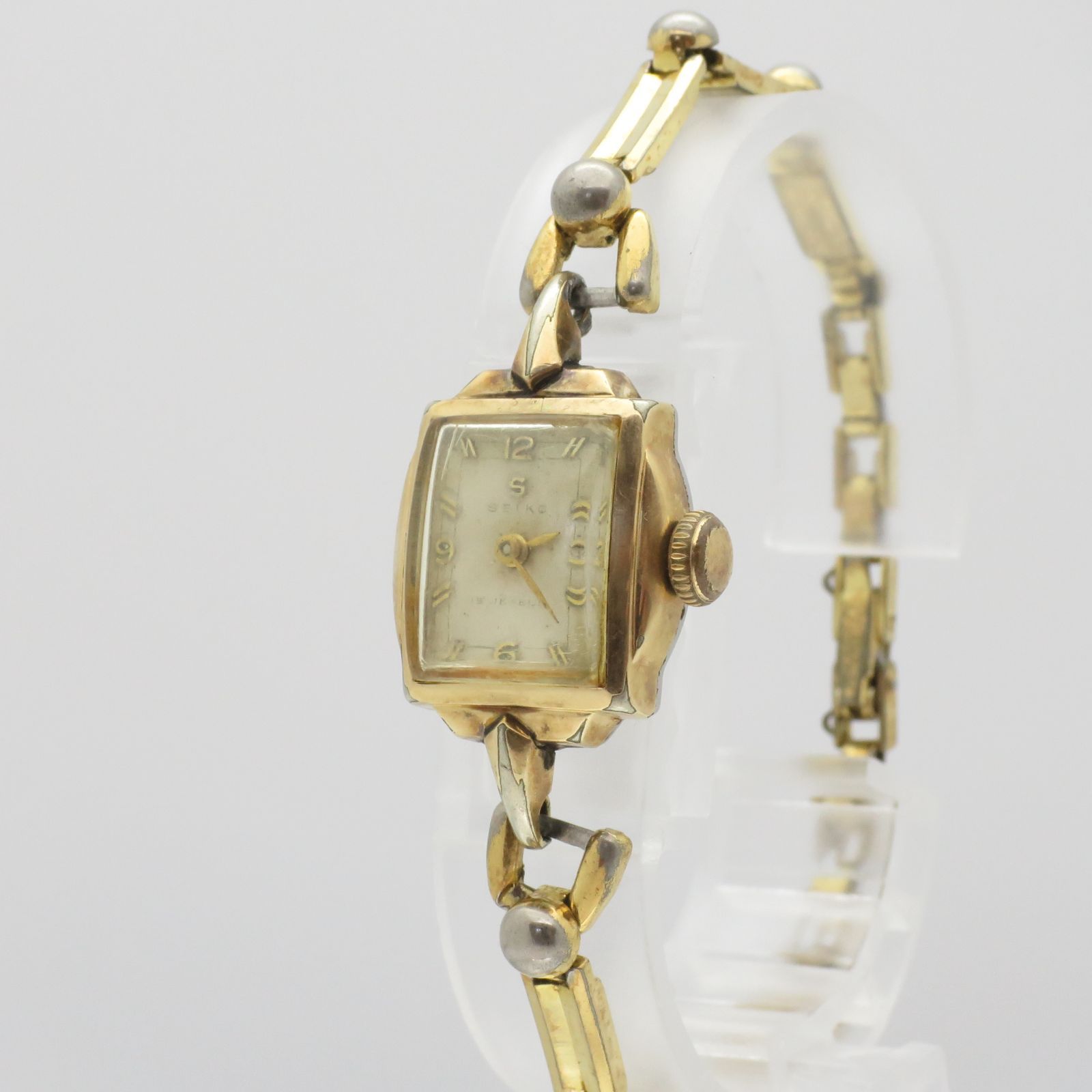 稼働品！SEIKO SUPER Ｓマーク 鶴印 レディース&メンズ 手巻き腕時計 稼働品】Sマーク 鶴印 14K セイコー ブレスレットウォッチ